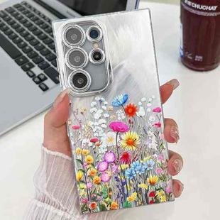 For Samsung Galaxy S23 Ultra 5G Electroplating Flower Texture TPU Phone Case(Flowers SH4)