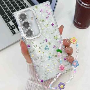 For Samsung Galaxy A54 5G Electroplating Flower Texture Wristband TPU Phone Case(Wild Chrysanthemum SH5)