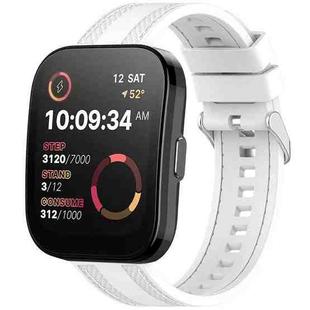 For Amazfit Bip 5 / GTR 4 / GTR 3 Quick Release Two Side Stitching Silicone Watch Band(White)
