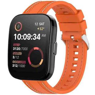 For Amazfit Bip 5 / GTR 4 / GTR 3 Quick Release Two Side Stitching Silicone Watch Band(Orange)