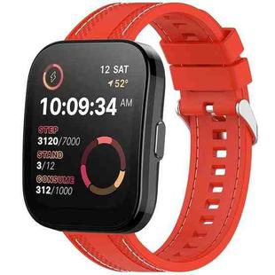 For Amazfit Bip 5 / GTR 4 / GTR 3 Quick Release Two Side Stitching Silicone Watch Band(Red)