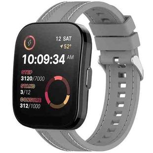 For Amazfit Bip 5 / GTR 4 / GTR 3 Quick Release Two Side Stitching Silicone Watch Band(Gray)