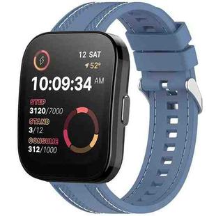 For Amazfit Bip 5 / GTR 4 / GTR 3 Quick Release Two Side Stitching Silicone Watch Band(Light Blue)