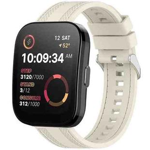 For Amazfit Bip 5 / GTR 4 / GTR 3 Quick Release Two Side Stitching Silicone Watch Band(Starlight)