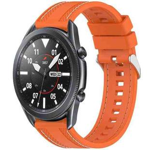 For Samsung Galaxy Watch3 45mm Quick Release Two Side Stitching Silicone Watch Band(Orange)