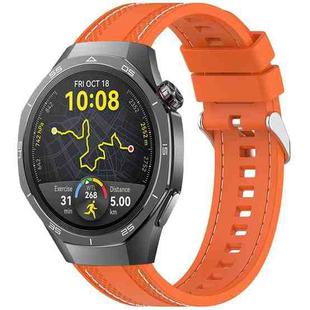 For Huawei Watch GT5 Pro 46mm Quick Release Two Side Stitching Silicone Watch Band(Orange)