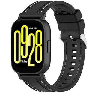 For Redmi Watch 5 Active / Watch 5 Lite Quick Release Two Side Stitching Silicone Watch Band(Black)