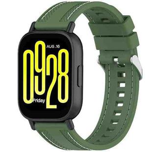 For Redmi Watch 5 Active / Watch 5 Lite Quick Release Two Side Stitching Silicone Watch Band(Spruce Green)