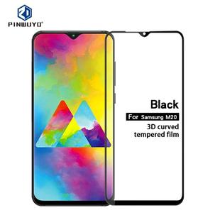 PINWUYO 9H 3D Curved Tempered Glass Film for Galaxy M20 （black）