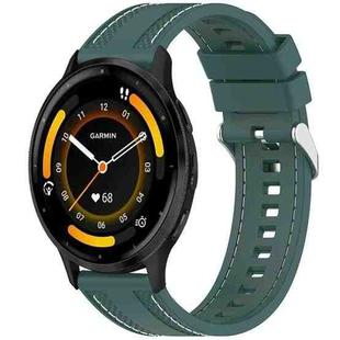 For Garmin Venu 3 Quick Release Two Side Stitching Silicone Watch Band(Olive Green)