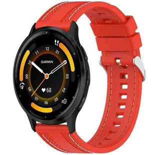 For Garmin Venu 3 Quick Release Two Side Stitching Silicone Watch Band(Red)