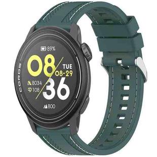 For COROS Pace 3 Quick Release Two Side Stitching Silicone Watch Band(Olive Green)