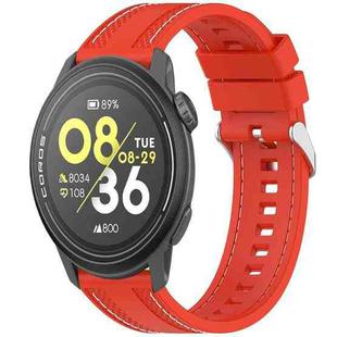 For COROS Pace 3 Quick Release Two Side Stitching Silicone Watch Band(Red)