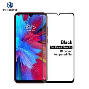 PINWUYO 9H 3D Curved Tempered Glass Film for XIAOMI RedMi NOTE7S （black）