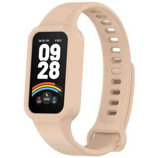 For Redmi Band 3 / Xiaomi Smart Band 9 Active Solid Color Soft Silicone Integrated Watch Band(Pink)