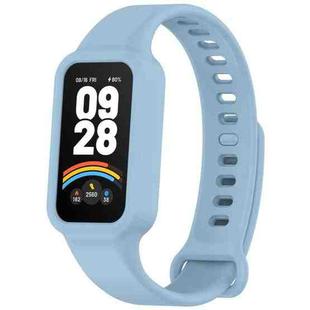 For Redmi Band 3 / Xiaomi Smart Band 9 Active Solid Color Soft Silicone Integrated Watch Band(Blue)