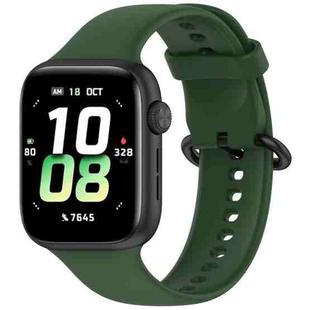 For Honor Watch 5 Solid Color Black Buckle Soft Silicone Watch Band(Dark Green)