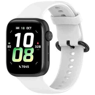 For Honor Watch 5 Solid Color Soft Silicone Watch Band(White)