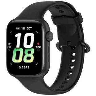 For Honor Watch 5 Solid Color Soft Silicone Watch Band(Black)