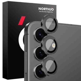 For Samsung Galaxy S25 5G NORTHJO Camera Lens Protector CD Metal Ring Tempered Glass Film(Black)