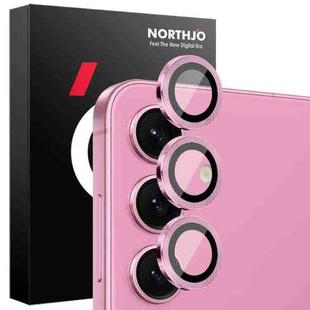 For Samsung Galaxy S25 5G NORTHJO Camera Lens Protector CD Metal Ring Tempered Glass Film(Pink)