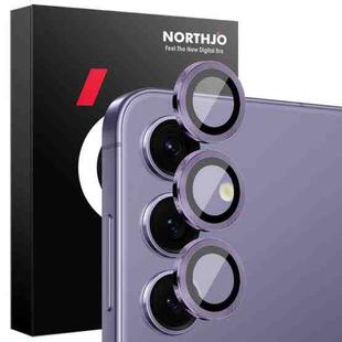 For Samsung Galaxy S25 5G NORTHJO Camera Lens Protector CD Metal Ring Tempered Glass Film(Purple)