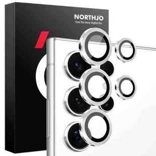 For Samsung Galaxy S25 Ultra 5G NORTHJO Camera Lens Protector CD Metal Ring Tempered Glass Film(Silver)