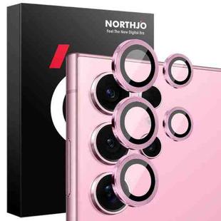 For Samsung Galaxy S25 Ultra 5G NORTHJO Camera Lens Protector CD Metal Ring Tempered Glass Film(Pink)