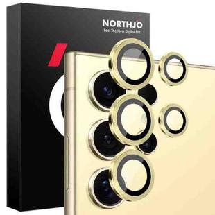 For Samsung Galaxy S25 Ultra 5G NORTHJO Camera Lens Protector CD Metal Ring Tempered Glass Film(Gold)