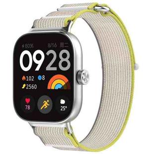 For Redmi Watch 5 / Watch 5 eSIM Nylon Woven Hook and Loop Fastener Watch Band(Yellow+Gray)