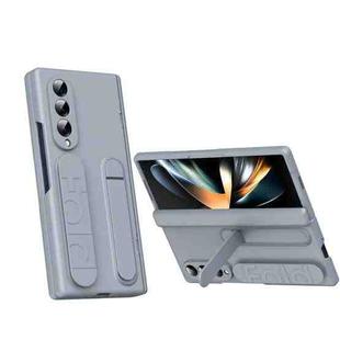 For Samsung Galaxy Z Fold4 Bazher Shell Film Integrated Holder Shockproof Phone Case(Grey)