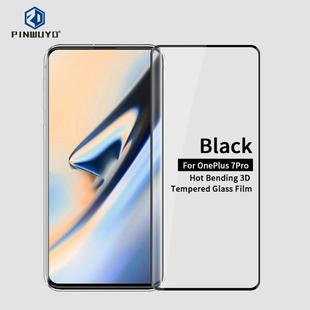 PINWUYO 9H 3D Curved Heat Bending Full Screen Tempered Glass Film for Oneplus7 pro（black）