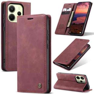 For Redmi Note 14 4G 163.25mm CaseMe 013 Multifunctional Horizontal Flip Leather Phone Case(Red)