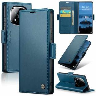 For Redmi Note 14 Pro 5G CaseMe 023 Butterfly Buckle Litchi Texture RFID Anti-theft Leather Phone Case(Blue)