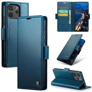 For Redmi Note 14 4G 164.84mm CaseMe 023 Butterfly Buckle Litchi Texture RFID Anti-theft Leather Phone Case(Blue)