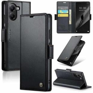For Xiaomi Poco X7 Pro CaseMe 023 Butterfly Buckle Litchi Texture RFID Anti-theft Leather Phone Case(Black)