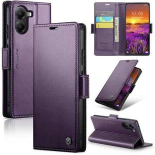 For Xiaomi Poco X7 Pro CaseMe 023 Butterfly Buckle Litchi Texture RFID Anti-theft Leather Phone Case(Purple)
