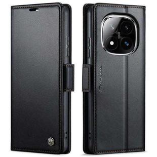 For Redmi Note 14 Pro 4G CaseMe 023 Butterfly Buckle Litchi Texture RFID Anti-theft Leather Phone Case(Black)