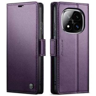 For Redmi Note 14 Pro 4G CaseMe 023 Butterfly Buckle Litchi Texture RFID Anti-theft Leather Phone Case(Purple)