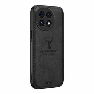 For OnePlus 13 Deer Head Cloth Skin All-inclusive Phone Case(Black)