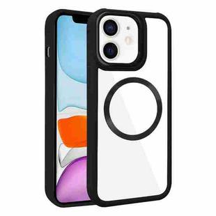 For iPhone 11 Plated CD Texture MagSafe Acrylic Hybrid TPU Phone Case(Black)