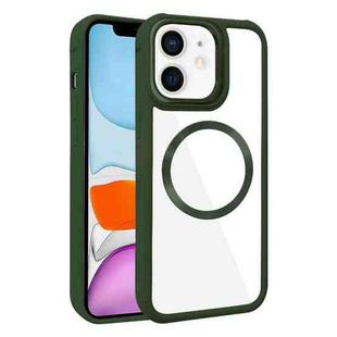 For iPhone 11 Plated CD Texture MagSafe Acrylic Hybrid TPU Phone Case(Green)