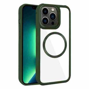 For iPhone 13 Pro Max Plated CD Texture MagSafe Acrylic Hybrid TPU Phone Case(Green)