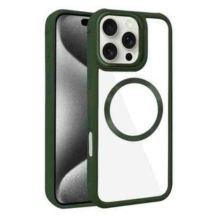 For iPhone 15 Pro Plated CD Texture MagSafe Acrylic Hybrid TPU Phone Case(Green)