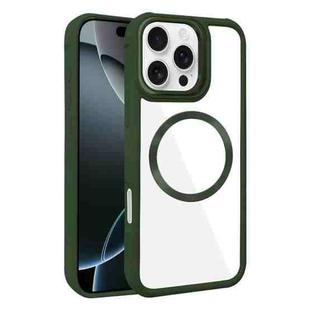 For iPhone 16 Pro Plated CD Texture MagSafe Acrylic Hybrid TPU Phone Case(Green)