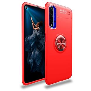 Metal Ring Holder 360 Degree Rotating TPU Case for Huawei Honor 20(Red+Red)