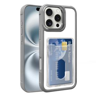 For iPhone 17 Air Electroplated Card Bag Acrylic Hybrid TPU Phone Case(Grey)