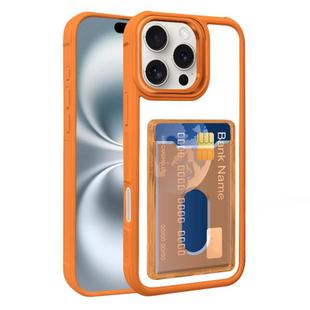 For iPhone 17 Air Electroplated Card Bag Acrylic Hybrid TPU Phone Case(Orange)