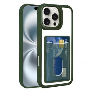 For iPhone 17 Air Electroplated Card Bag Acrylic Hybrid TPU Phone Case(Green)