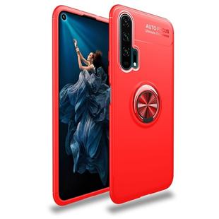 Metal Ring Holder 360 Degree Rotating TPU Case for Huawei Honor 20 Pro(Red+Red)